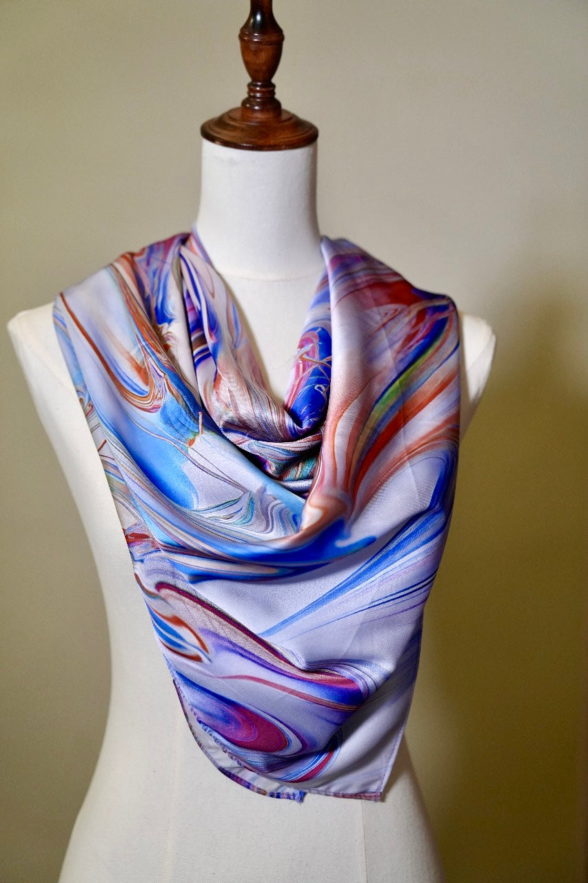 Wavy blue scarf